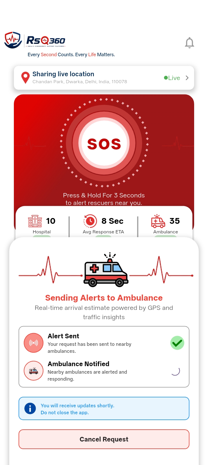 ResQ360 User App Screen
